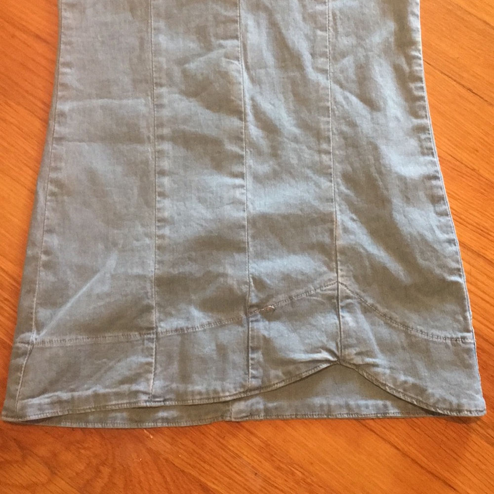 Fashionova denim halter top XS zip up back stretch - Picture 2 of 5